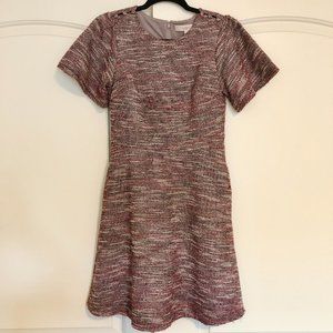 LOFT Tweed Button Sleeve Dress